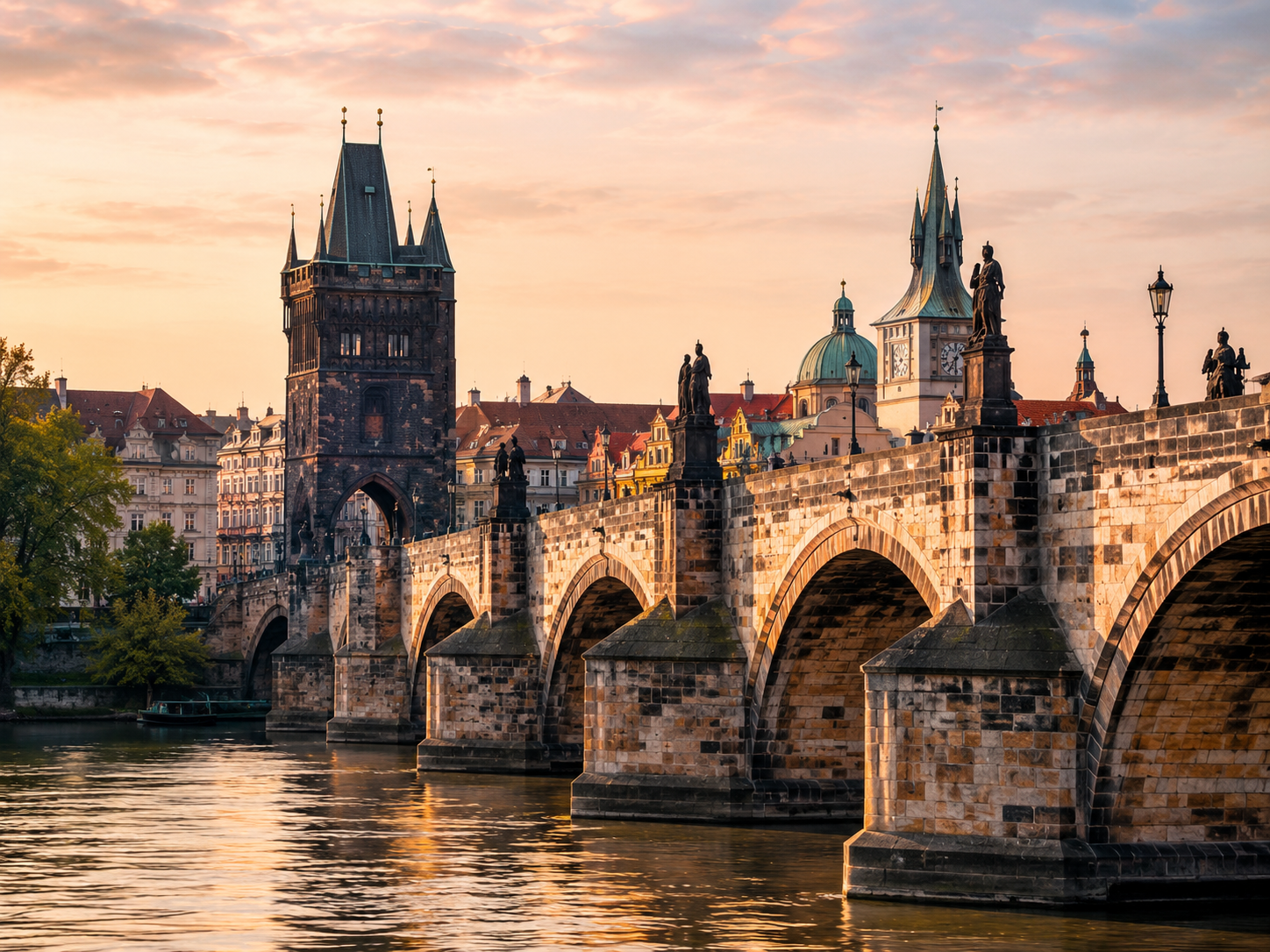 Karlův most při západu slunce