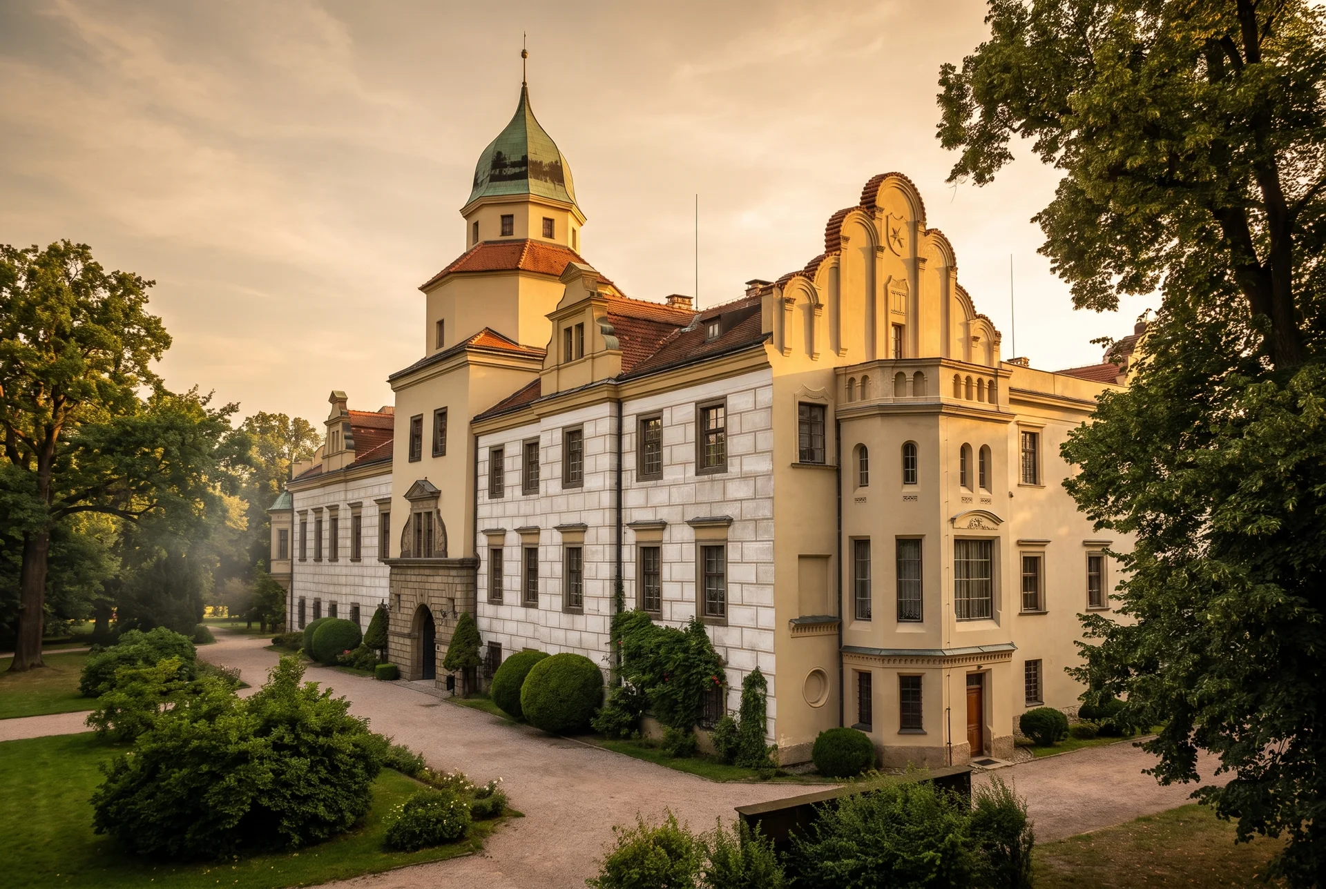 Renesanční zámek Častolovice s věží a štíty